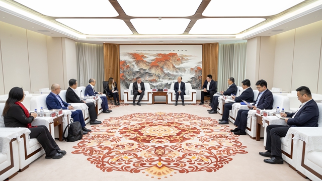 莫鼎革與安哥拉駐華大使內(nèi)圖、Sonangol代表團(tuán)舉行會(huì)談